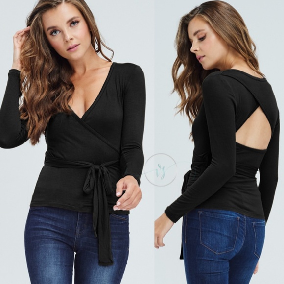 Vanille Style Tops - Black Open Back Top